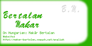 bertalan makar business card